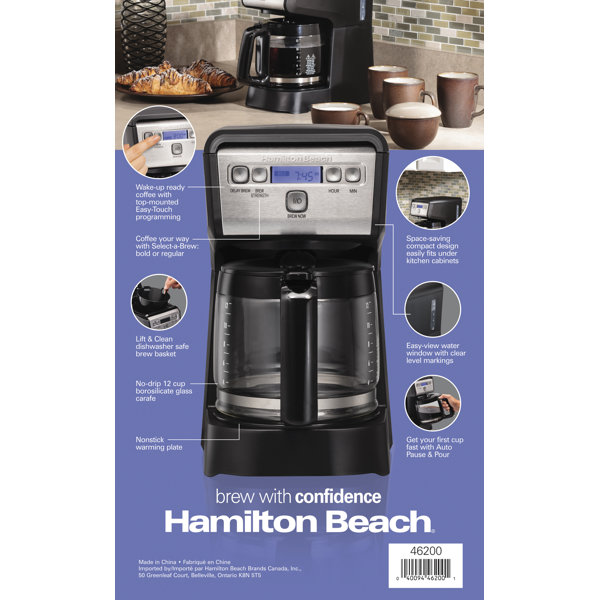 Hamilton Beach® 12 Cup Compact Programmable Coffee Maker Wayfair